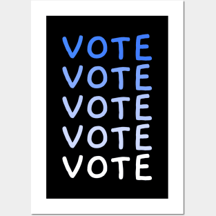 VOTE blue gradient artwork Posters and Art